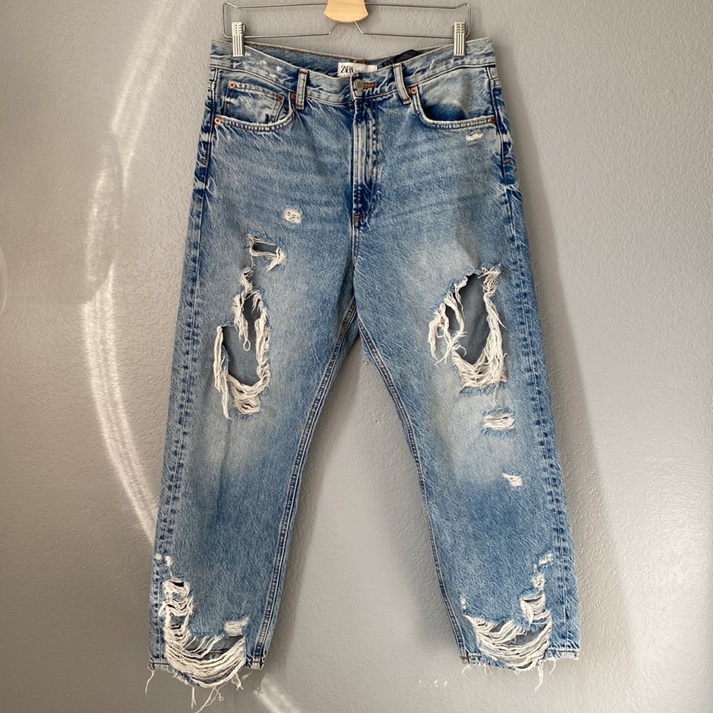 Distressed Zara Mom Jeans